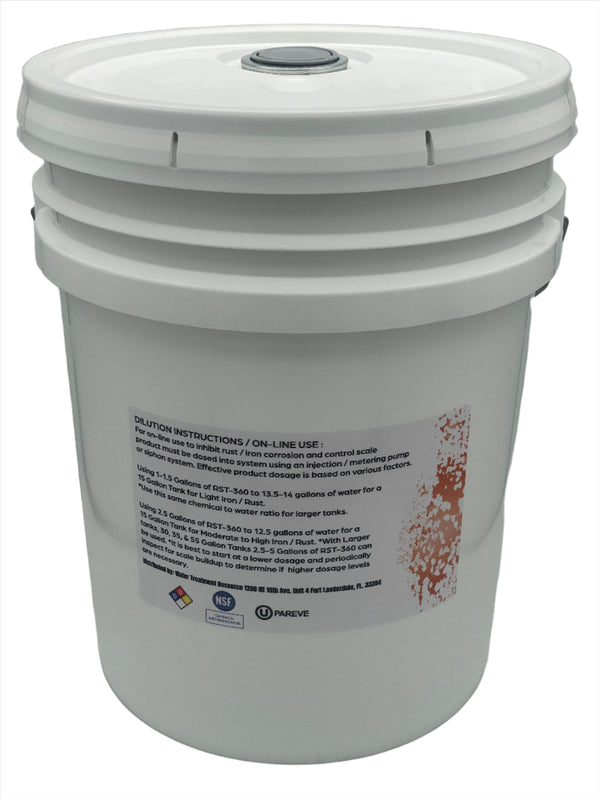 Dilution Instructions for RST-360 - Rust Iron Well Water Inhibitor 5 Gallon Pail