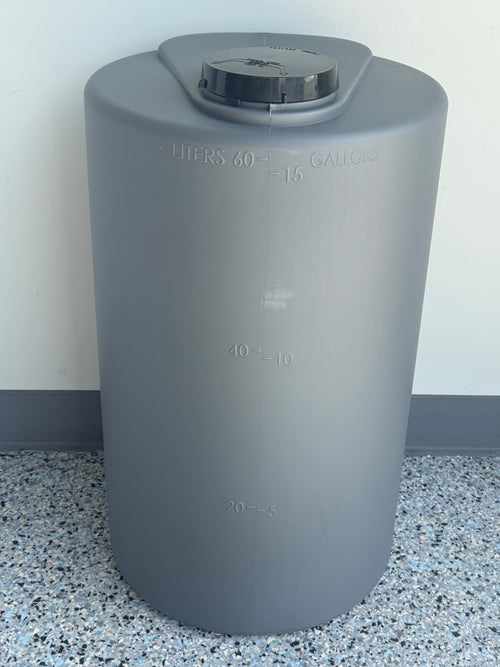 15GAL-GR - 15 Gallon Poly Gray Chemical Feed Tank (Pump Mountable)