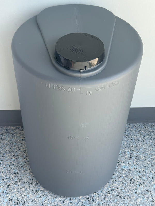 15GAL-GR - 15 Gallon Poly Gray Chemical Feed Tank (Pump Mountable)