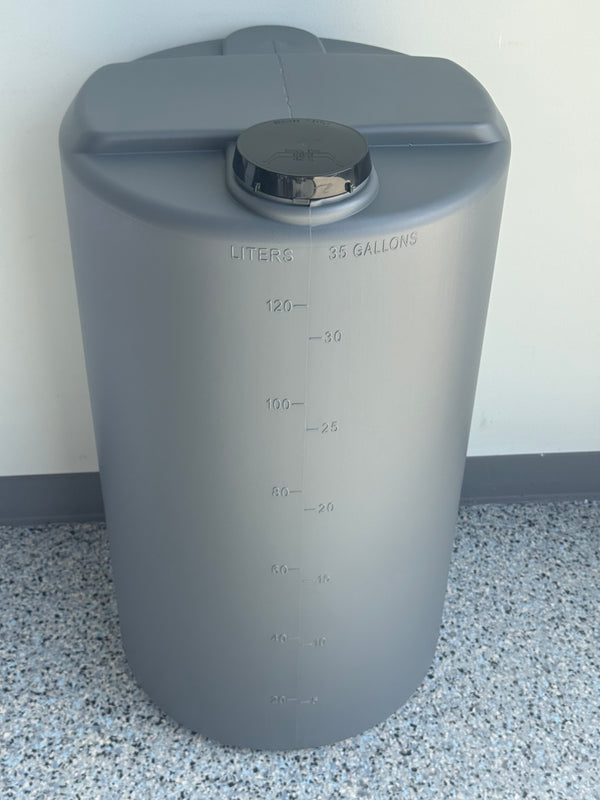 35GAL-GR - 35 Gallon Poly Gray Chemical Feed Tank (Pump Mountable)